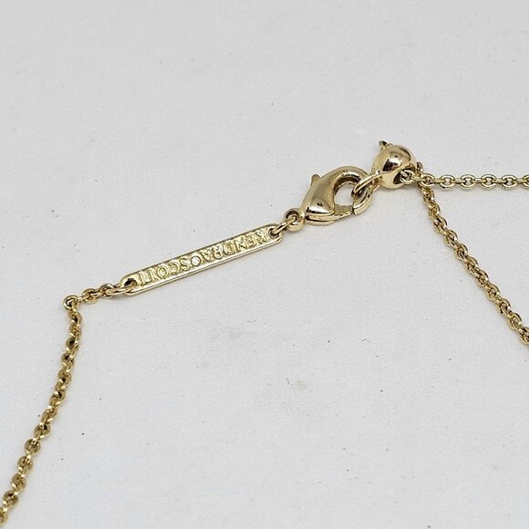 Kendra Scott Mallory Pendant Necklace Indigo Kyocera Opal Stone Gold Plated 19" - Picture 5 of 12